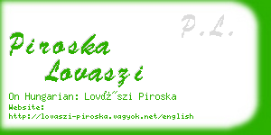 piroska lovaszi business card